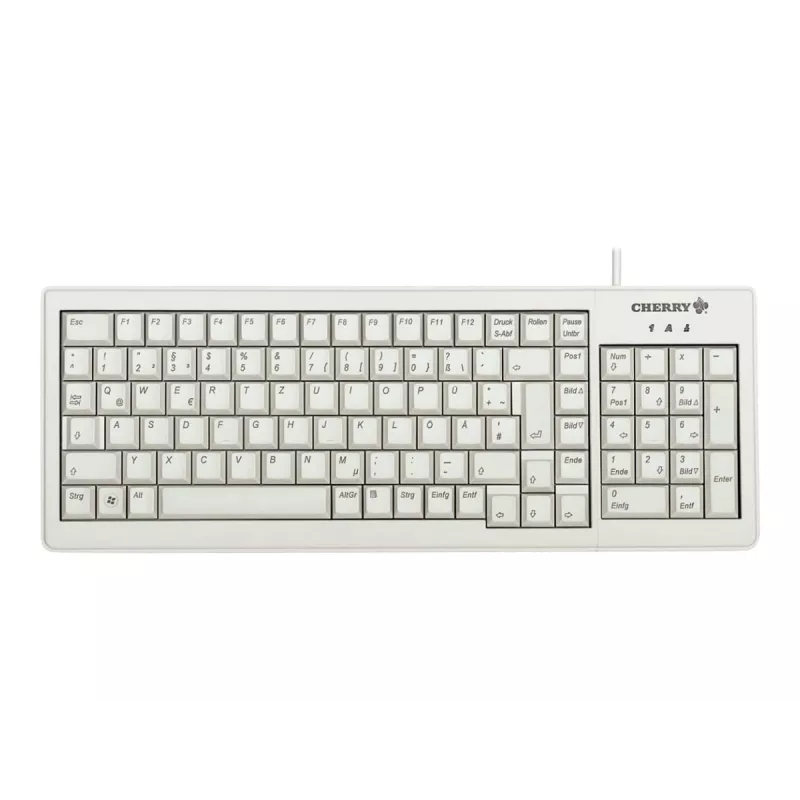 Cherry G84-5200LCMDE-0 pilno dydžio klaviatūra su skaičių bloku, QWERTZ, pilka