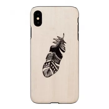Dėklas iPhone X/XS Indian black – medinis ir polikarbonatinis apsauginis
