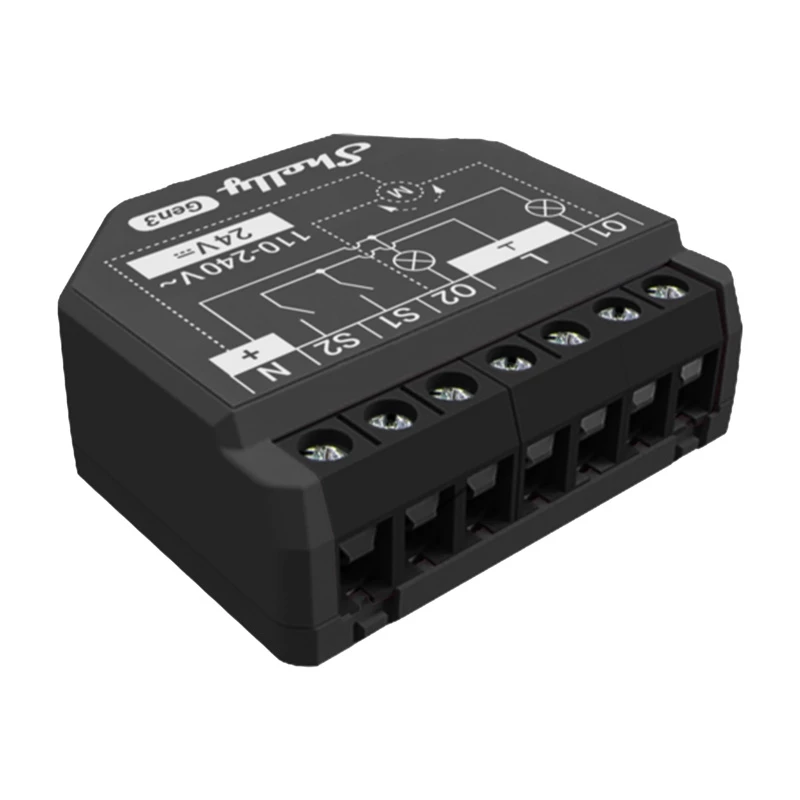Shelly 2PM Gen3 WiFi Bluetooth valdiklis – 4 vnt. rinkinys, dviejų kanalų galios matuoklis