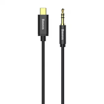 Baseus Yiven garso laidas USB-C į 3,5 mm lizdą, 1,2 m (Juoda)