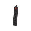Lanberg Cable Power Strip, 5X French Outlets with Switch, Quality-Grade Copper, 1.5 m | PS1-05E-0150-BK