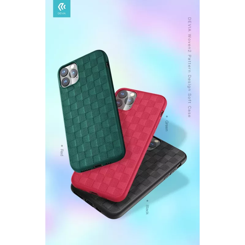 Minkštas apsauginis dėklas Devia Woven2, skirtas iPhone 11 Pro, žalias