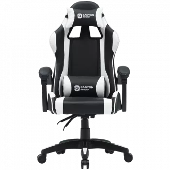 Žaidimų kėdė CANYON Core SGCH2 juoda/balta, ergonomiškas dizainas, reguliuojamas aukštis