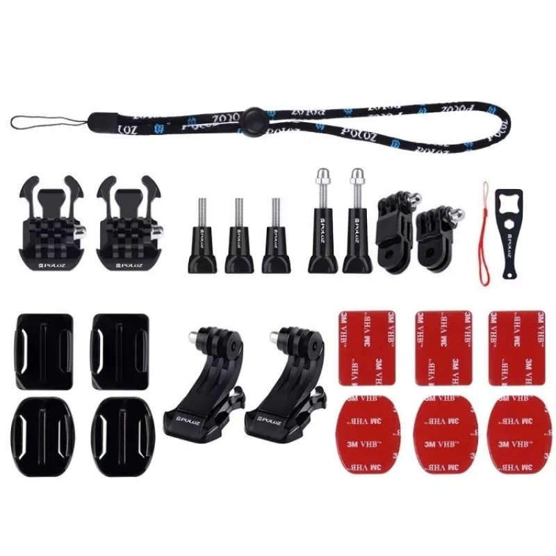 Puluz 43 dalių priedų rinkinys sportinėms kameroms (tinka Osmo Action 5 Pro, Ace Pro 2) PKT47