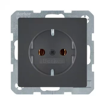 Kištukinis lizdas Type F berker 47436086 — 16 A, 250 V, antracitas, duroplastinis korpusas