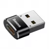 Adapteris Baseus USB (vyriškas) į Type-C (moterišką), juodas