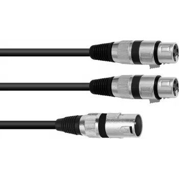 Audio kabelis XLR 3 kontaktų kištukas į 2 x XLR 3 kontaktų lizdą Omnitronic 30225210