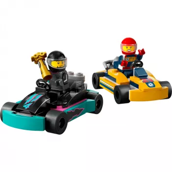 Konstrukcinis žaislas LEGO 60400 City Go-Karts su lenktynininkais – rinkinys su minifigūrėlėmis ir transporto priemonėmis