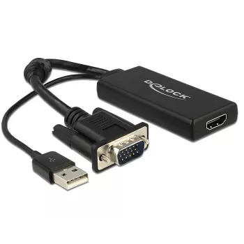 Laidas DeLOCK 0,25 m VGA+USB 2.0-A / HDMI