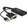 Laidas DeLOCK 0,25 m VGA+USB 2.0-A / HDMI