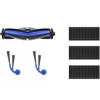 Priežiūros rinkinys Ecovacs DKT060214 DEEBOT T80 šeimai — 1 nesusipainiojantis pagrindinis šepetys, 2 nesusipainiojantys šoniniai šepečiai, 3 antibakteriniai filtrai