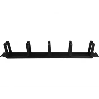 Alantec PK048 1U 19 inch kabelių organizatorius su šepečiu ir 5 plastikiniais laikikliais
