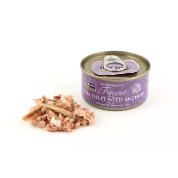 FISH4CATS Tunio filė su ančiuviu – šlapias ėdalas katėms – 70g