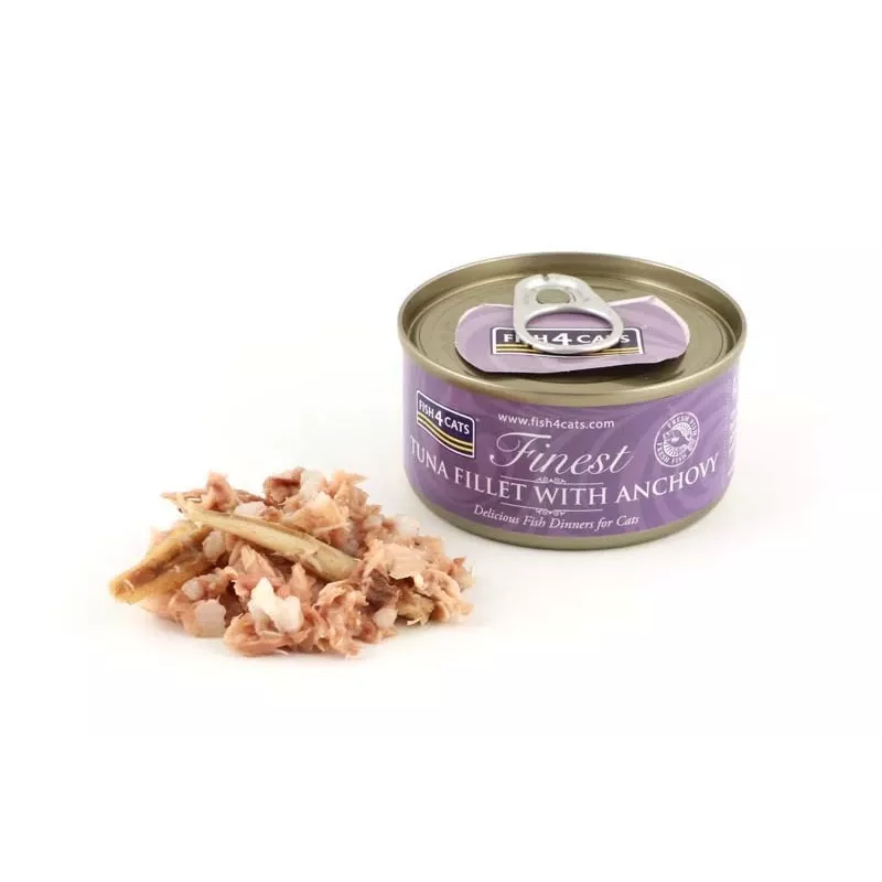 FISH4CATS Tunio filė su ančiuviu – šlapias ėdalas katėms – 70g