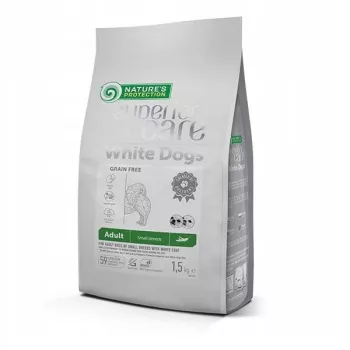 Sausas šunų ėdalas Nature’s Protection White Dogs Insects Adult Small Breeds 1,5 kg