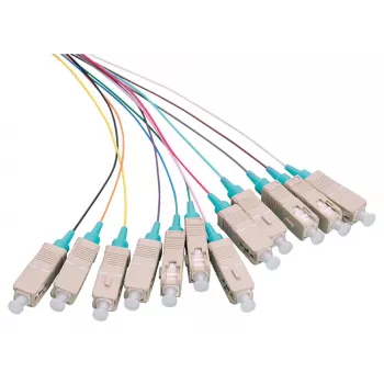 LOGON LFP025 OM3 SC pigtail, 2 m, žalsvai mėlyna
