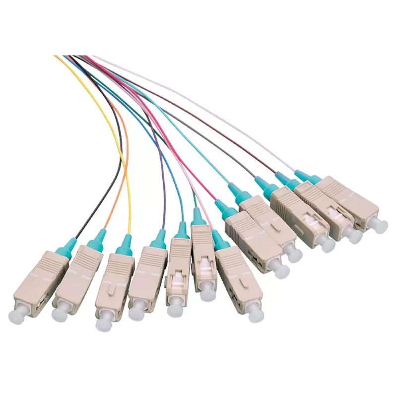 LOGON LFP025 OM3 SC pigtail, 2 m, žalsvai mėlyna