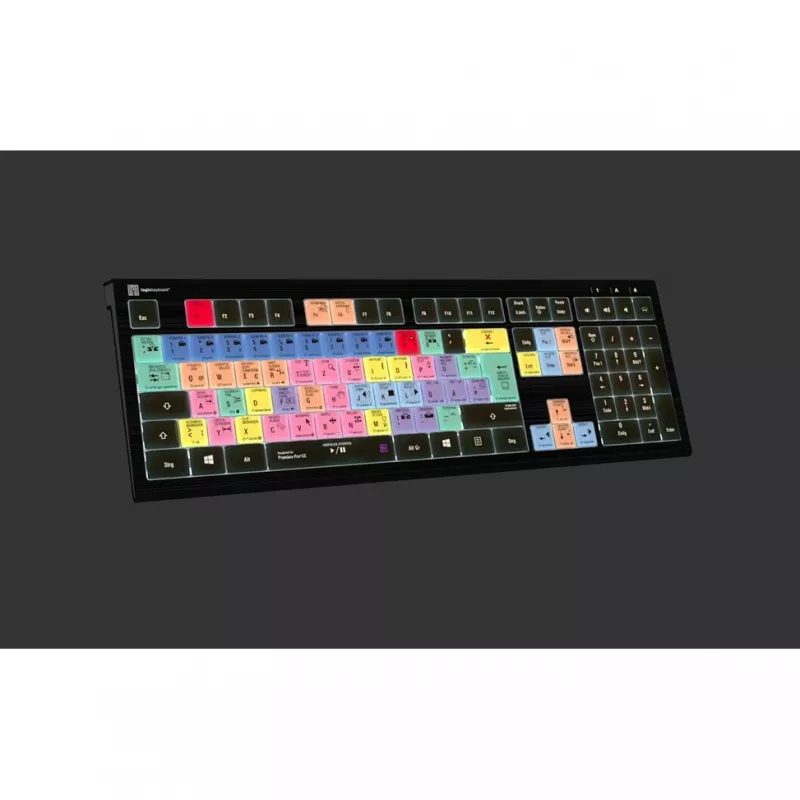 Logickeyboard ASTRA 2 apšviesta klaviatūra Adobe Premiere Pro CC vokiškam išdėstymui (LKB-PPROCC-A2PC-DE)