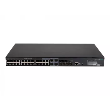 HPE FlexNetwork 5140 24G PoE+ 4SFP+ EI – valdomas L3 komutatorius – 24 x 10/100/1000 (PoE+) + 4 x Combo 10/100/1000Base-T (PoE+) / 100/1000Base-X SFP + 4 x 10GbE SFP+