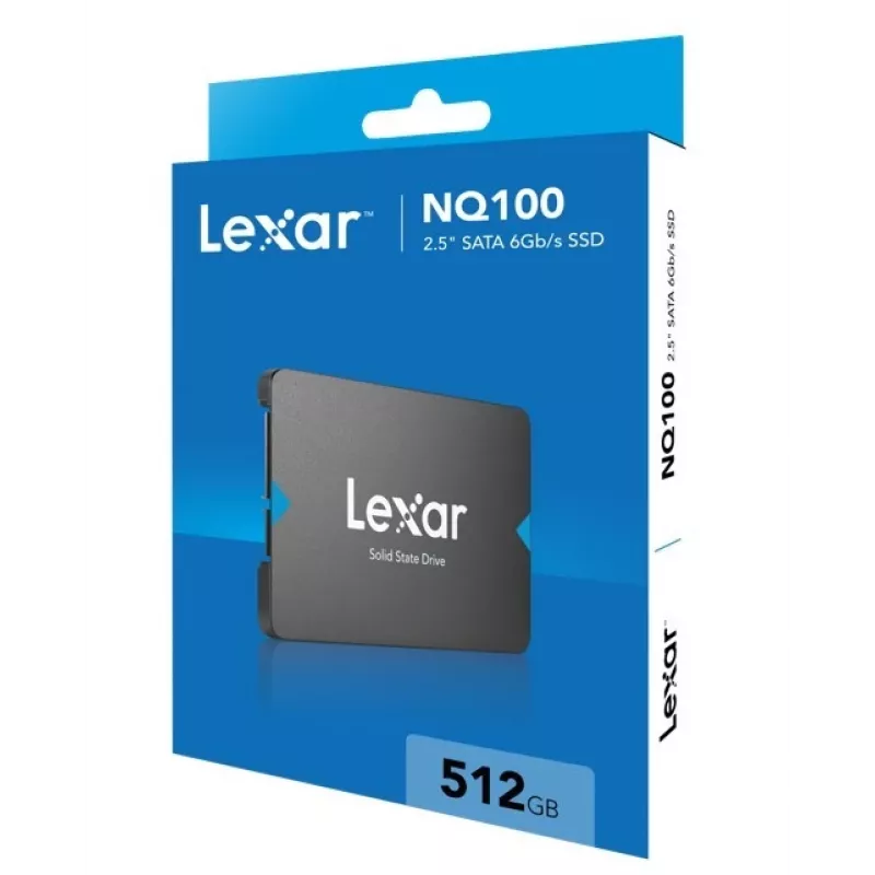 2,5 colio SSD Lexar NQ100 512 GB SATA III, 550 MB/s skaitymas, 6 Gbit/s perdavimas