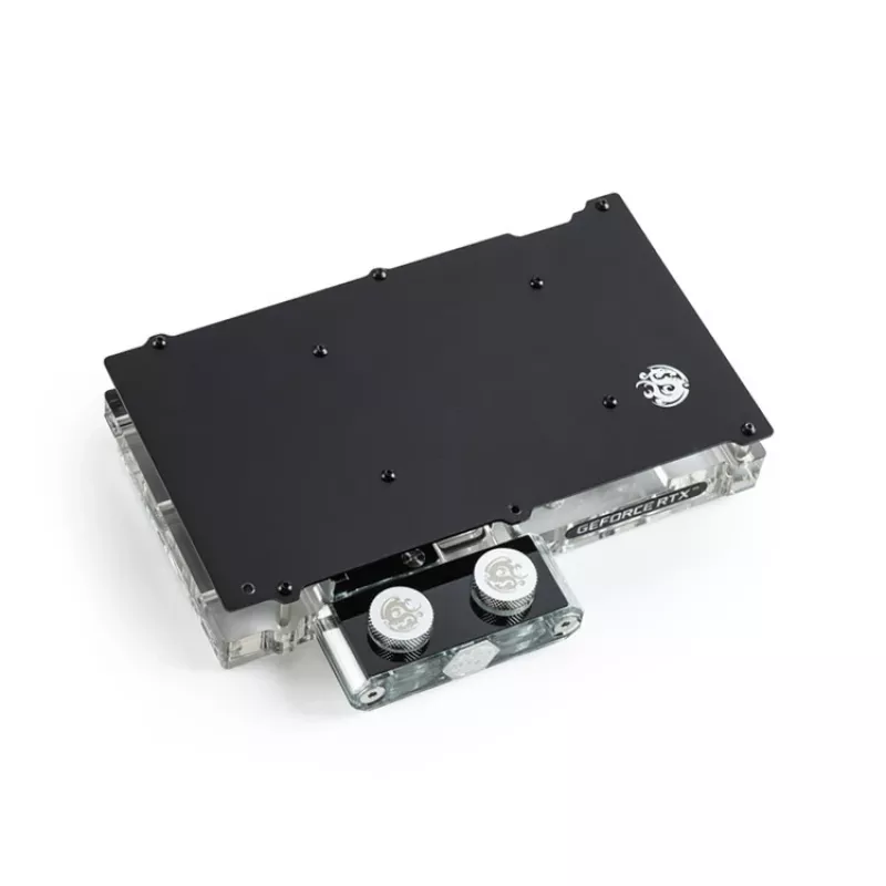 Vandens blokas BitsPower Classic VGA BP-VG3070FE — 125×171.4×28.4 mm, 3 kontaktų RGB, juodas/sidabrinis/permatomas