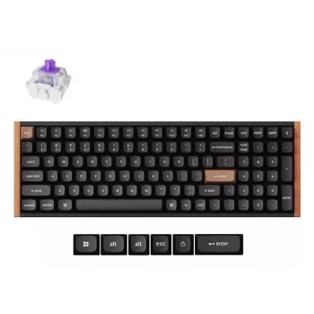 Mechaninė magnetinė klaviatūra Keychron K4H-F1 — 96% formos faktorius, QWERTY, USB + RF belaidis + Bluetooth, 100 klavišų, RGB, juoda