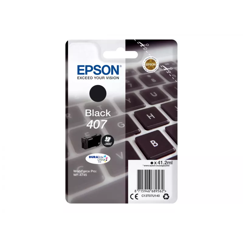 Originalus didelės talpos (XL) juodos spalvos rašalo kasetė Epson WF-4745, 1 vnt.