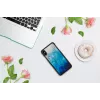 Dėklas iKins iPhone XS Max — mėlyno ežero raštas juoda apdaila