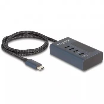 DeLOCK 64189 USB Hub Type-C 10000 Mbit/s Mėlynas Metalinis