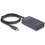 DeLOCK 64189 USB Hub Type-C 10000 Mbit/s Mėlynas Metalinis
