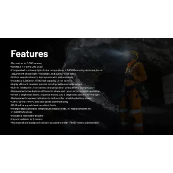 Žibintuvėlis ant galvos H Series 3000 Lumenų HC75 Uhe Nitecore