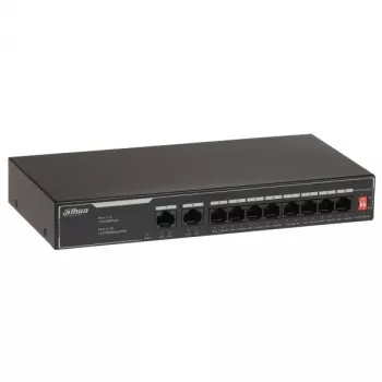 Tinklo jungiklis DAHUA SF1010LP – nevaldomas 10 prievadų jungiklis su PoE