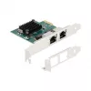 DeLOCK PCI Express x1 kortelė 2 x RJ45 Gigabit LAN BCM Pilka