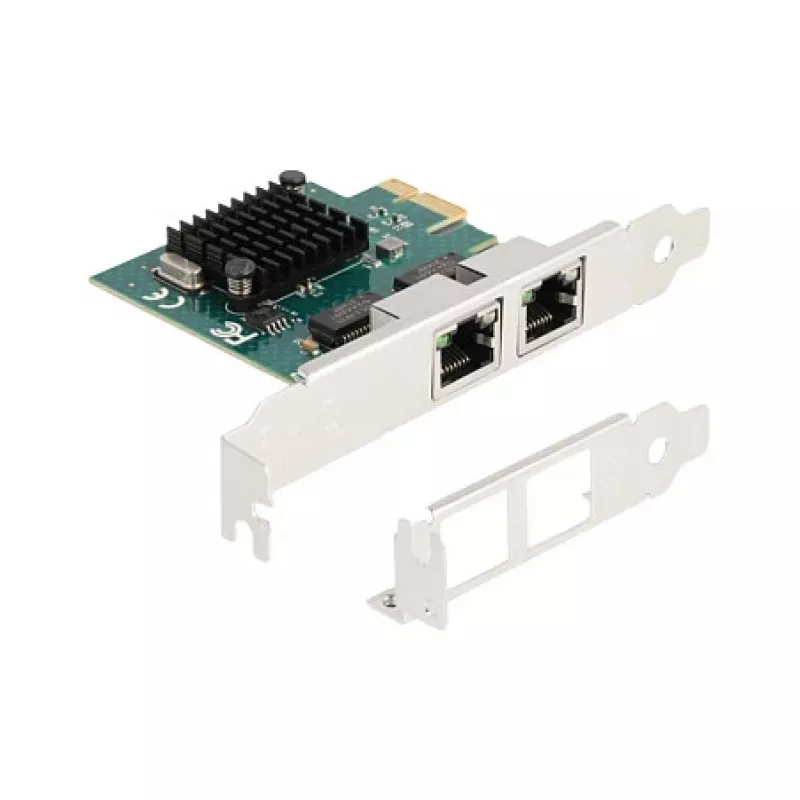 DeLOCK PCI Express x1 kortelė 2 x RJ45 Gigabit LAN BCM Pilka