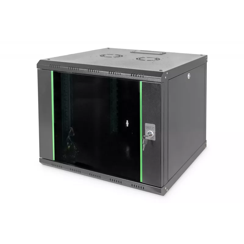 DIGITUS Professional Unique DN-19 09U-6/6-SW - Tinklo spinta - montuojama ant sienos - Juoda, RAL 9005 - 9U - 48,3 cm (19 inch)