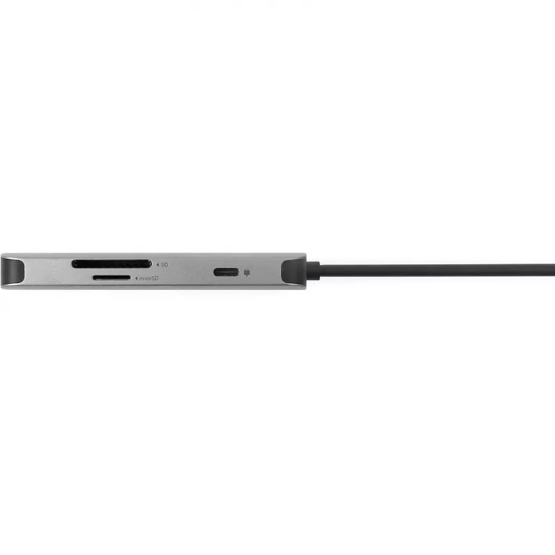 7-in-1 USB-C adapteris Acer — USB 3.2 Gen 1 Type-C, 3x USB-A, HDMI, SD/MicroSD, 100W PD, sidabrinis