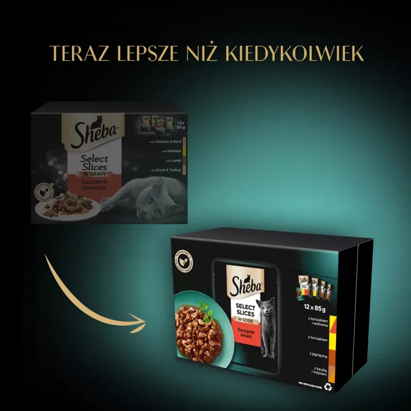 Sheba Selection in Sauce Juicy Flavours drėgnas ėdalas katėms, 12 x 85 g