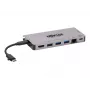 USB-C Dock 4K HDMI, USB 3.2 Gen 1, USB-A Hub, GbE, atminties kortelių skaitytuvas, 100W PD įkrovimas, nuimamas laidas U442-DOCK5D-GY