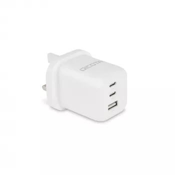 Dicota maitinimo blokas – kompaktiškas, GaN – 65 W – 5 A – PD 3.0 – 3 išvesties prievadai (2x USB-C, USB)