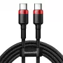 Baseus Cafule PD2.0 100W greito įkrovimo USB Type-C laidas (20V 5A) 2m Raudonas+Juodas