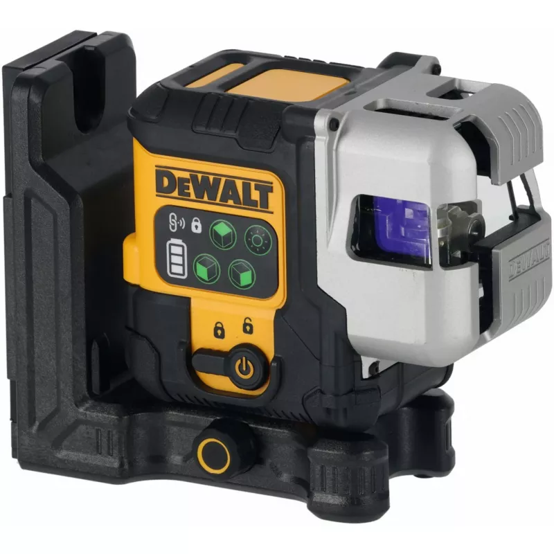 Belaidis kelių linijų lazeris DeWalt DCLE14301GB 3×180° kryžminės linijos, 18V, žalios linijos, integruota Powerstack Li‑Ion baterija