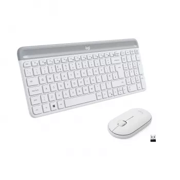 Belaidis klaviatūros ir pelės rinkinys Logitech Slim Wireless Combo MK470, 2,4 GHz, ispaniškas, baltas (920-009199)