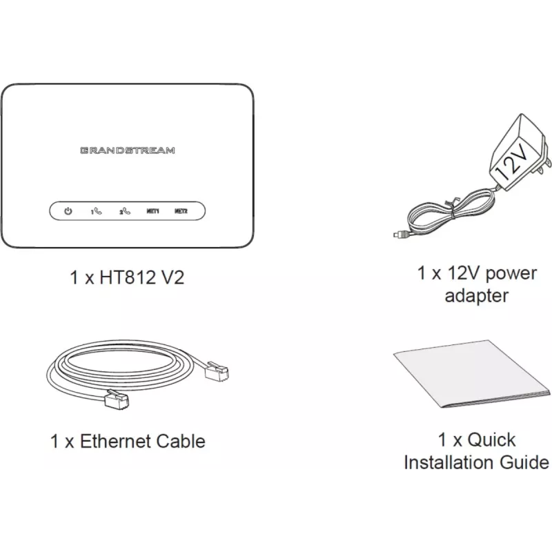 Grandstream HT812v2 VoIP adapteris
