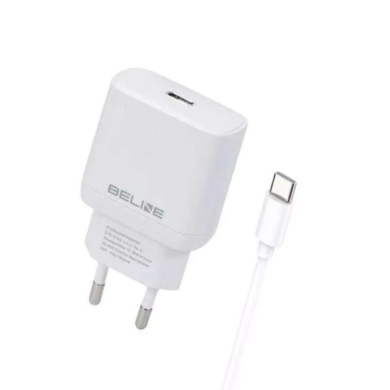 Beline Beli02177 30W USB-C PD įkroviklis baltas su USB-C laidu