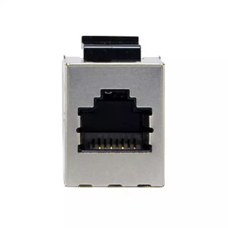Apsaugotas Cat6 Keystone Inlinis Jungiklis 8 vnt. rinkinys, EQUIP — Plokščios konstrukcijos, RJ-45, 17×35.5×24.4 mm, sidabrinis