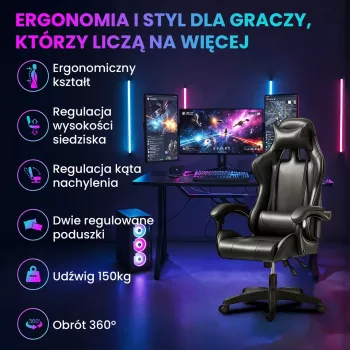 Extralink Gaming kėdė G-524, juoda, kaušinė, su 2 pagalvėlėmis