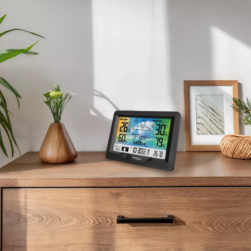 Belaidė orų stotelė GreenBlue GB540N – vidaus ir lauko temperatūros bei drėgmės stebėjimas