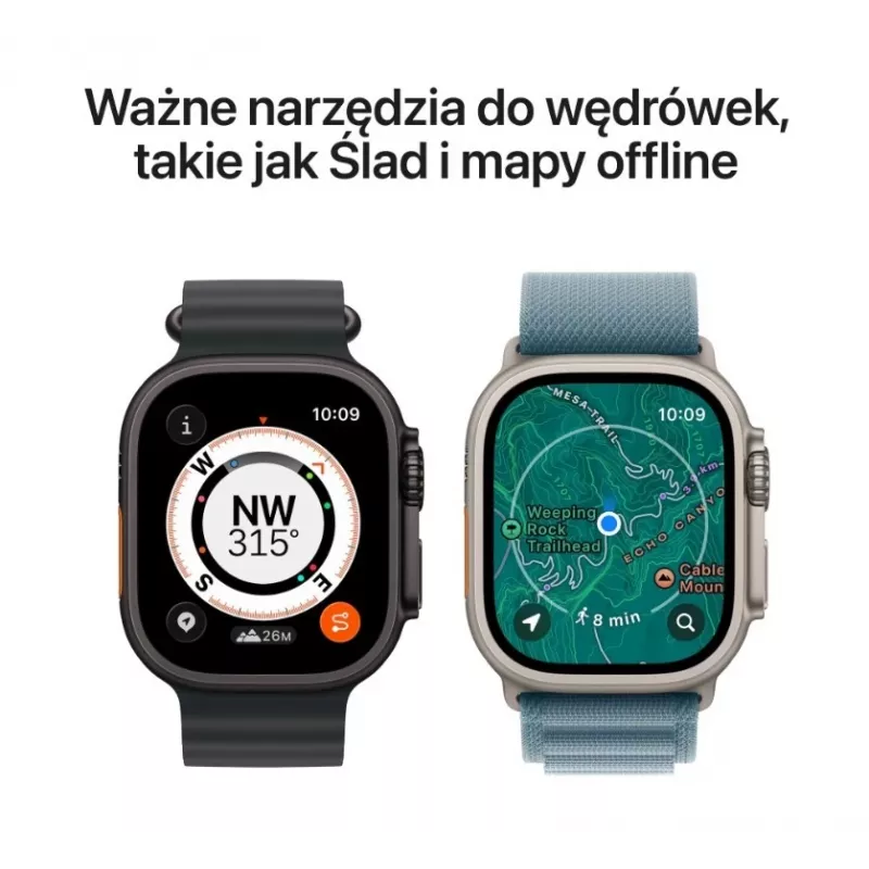 Išmanusis laikrodis Apple Watch Ultra 3 GPS + Cellular 49mm Titaninis korpusas juodos spalvos su juodu titaniniu Milanese apyranke, vidutinio dydžio