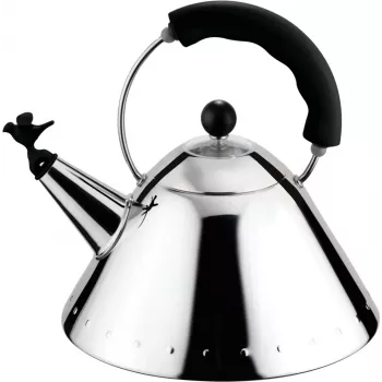 Alessi 9093 B Virdulys su Rankena Nerūdijančio Plieno Paukščio Formos Švilpuku iš PA Juodos Spalvos