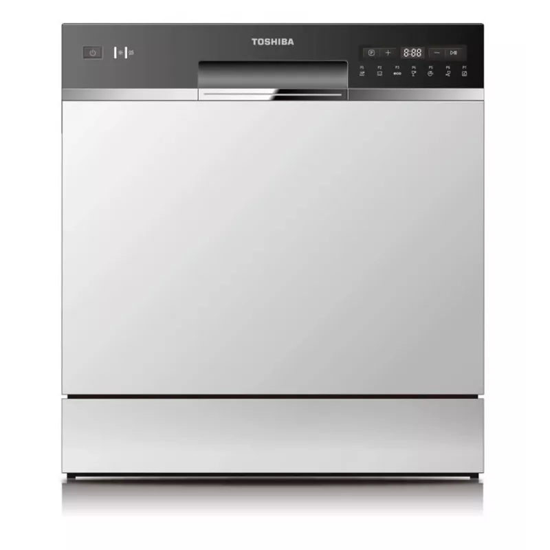 Indaplovė Toshiba DW-08T2EE(W)-PL, 8 komplektų, F energijos klasė, 49 dB, 55×59×50 mm